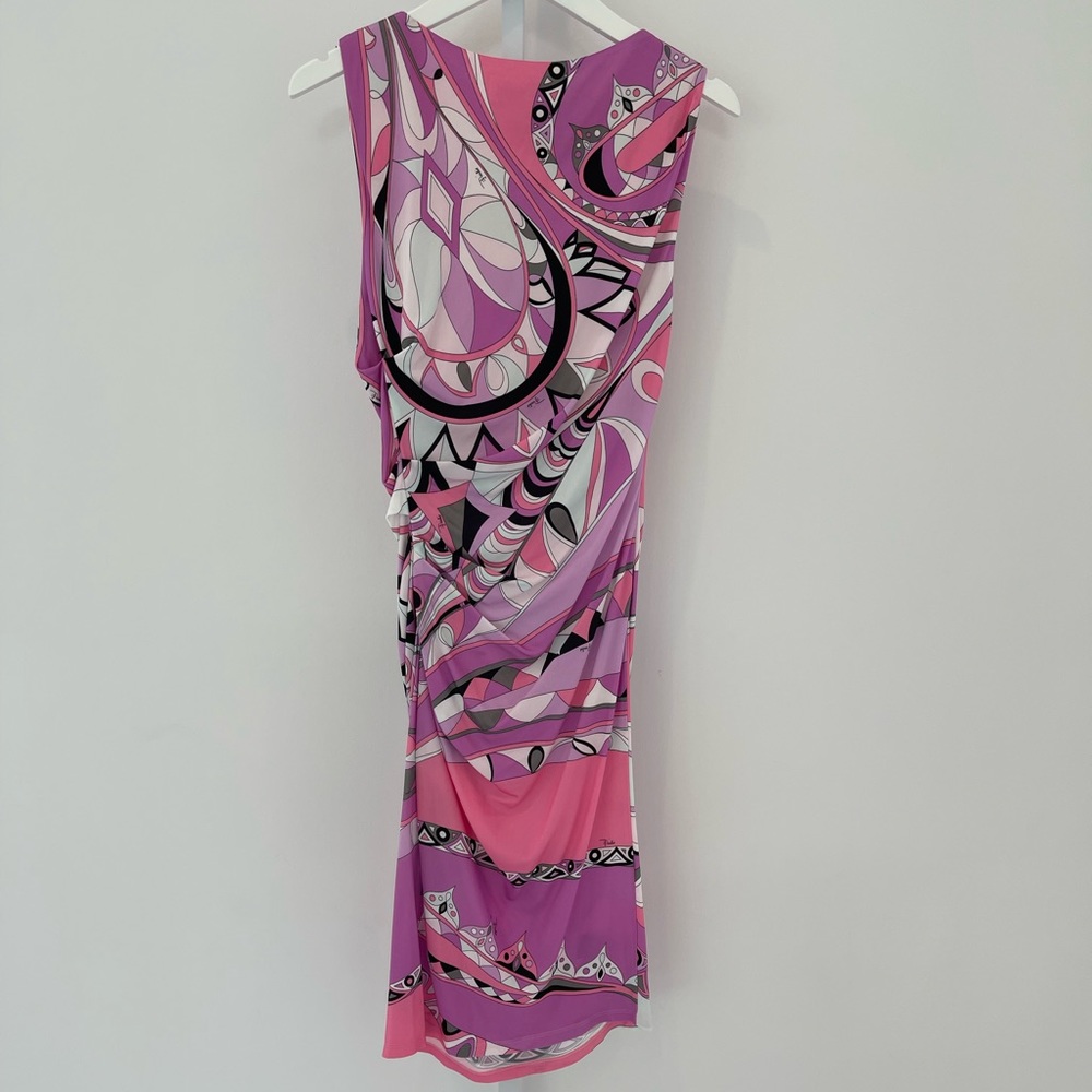 EMILIO PUCCI PINK MULTI PRINT DRESS MODEL 41RL15 SIZE IT 44 / US 10 NWTS! - Picture 8 of 17